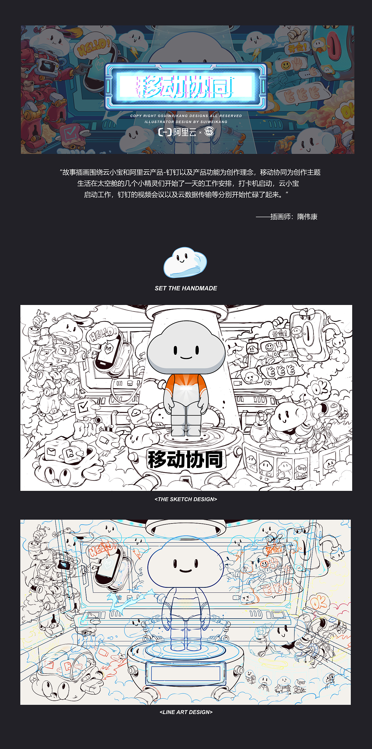 阿里云合作项目主KV-《移动协同》（图ZMzAwNjk1Njgw） - 商业插画 - 站酷设计师隋伟康原创素材 - 站酷ZCOOL