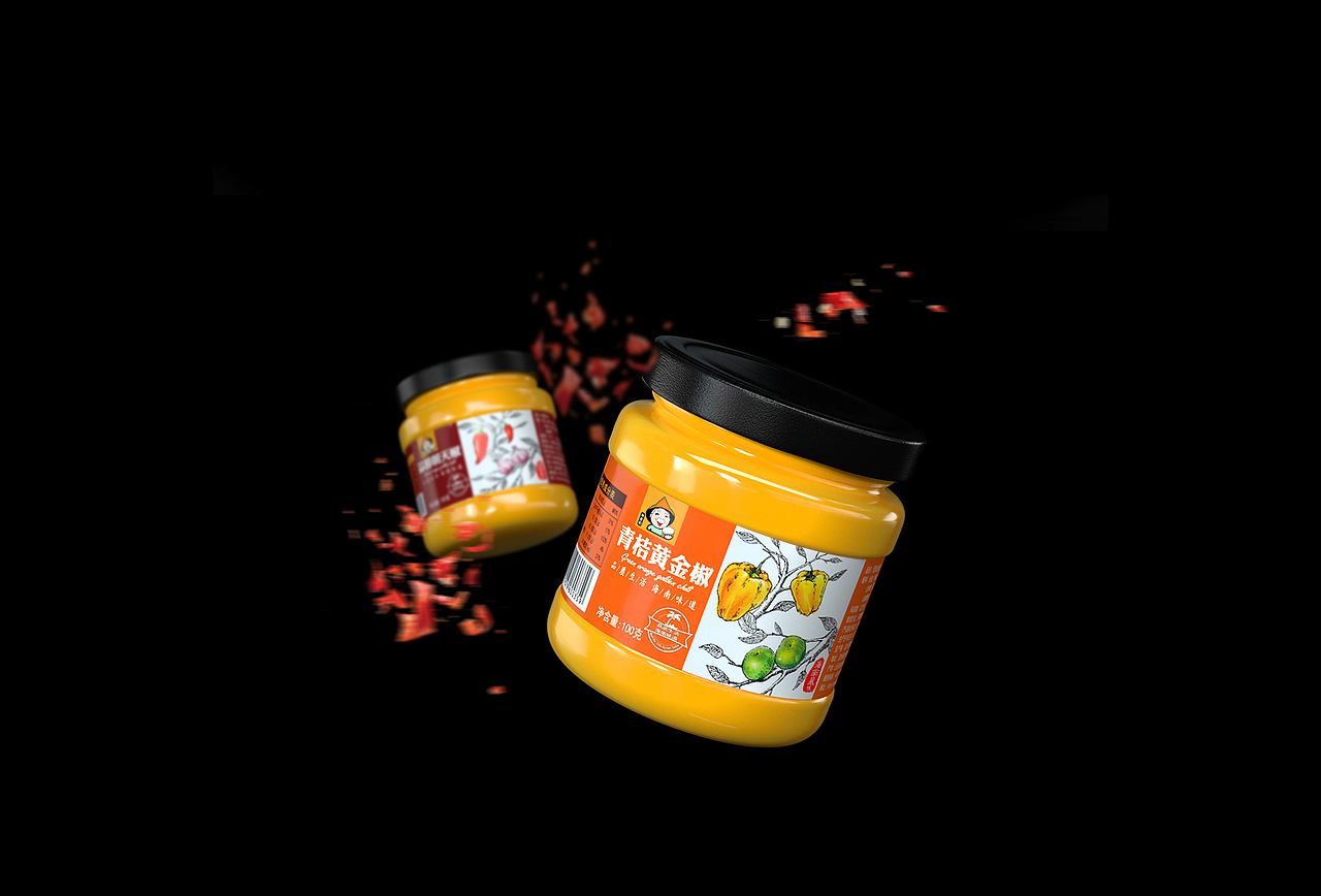 辣椒酱包装设计（图ZMzA0Mjk1NjQ4） - 包装 - 站酷设计师好功夫原创素材 - 站酷ZCOOL