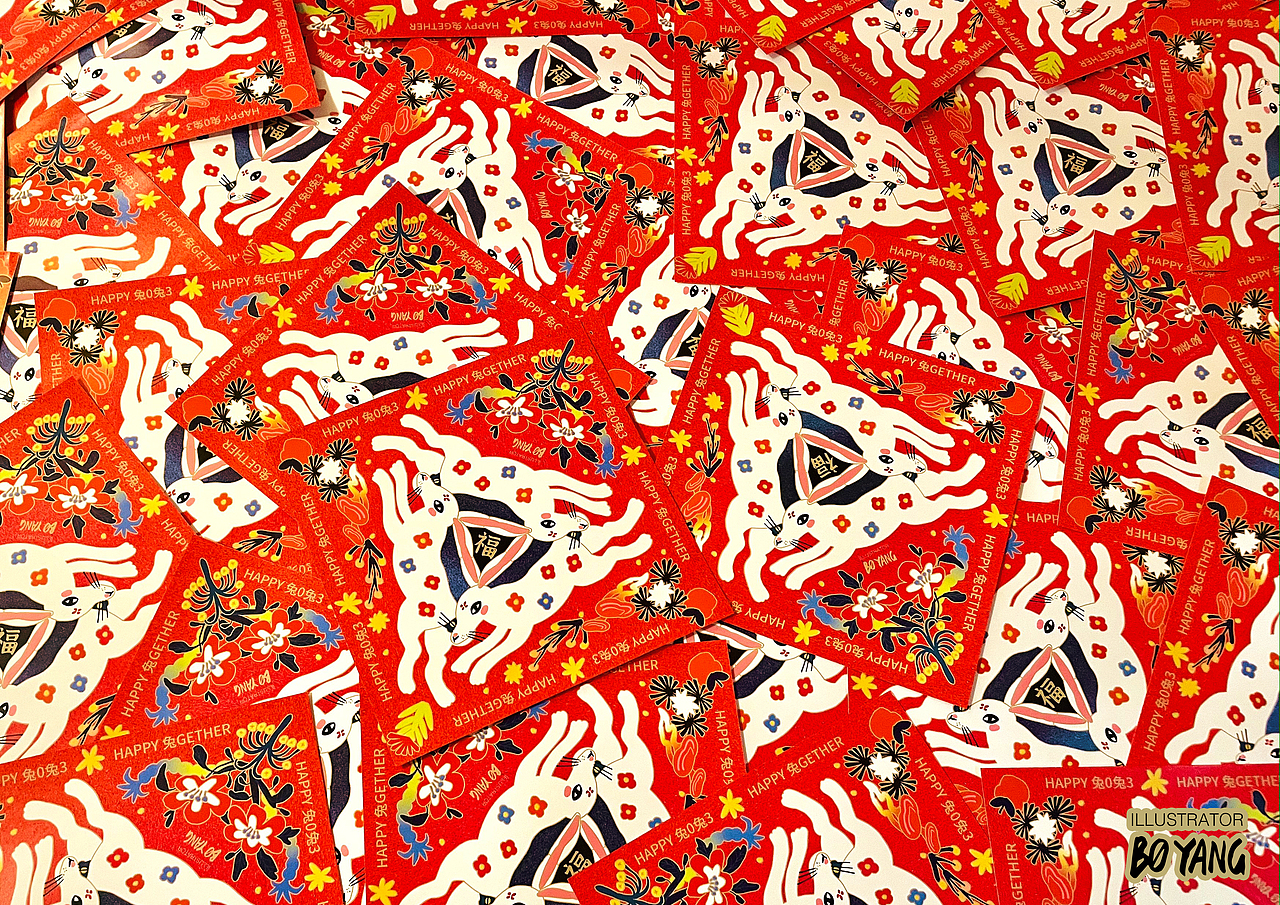 2023兔年春节插画及文创设计（图ZMzI2MTUwNjQw） - 商业插画 - 站酷设计师插画师杨博原创素材 - 站酷ZCOOL