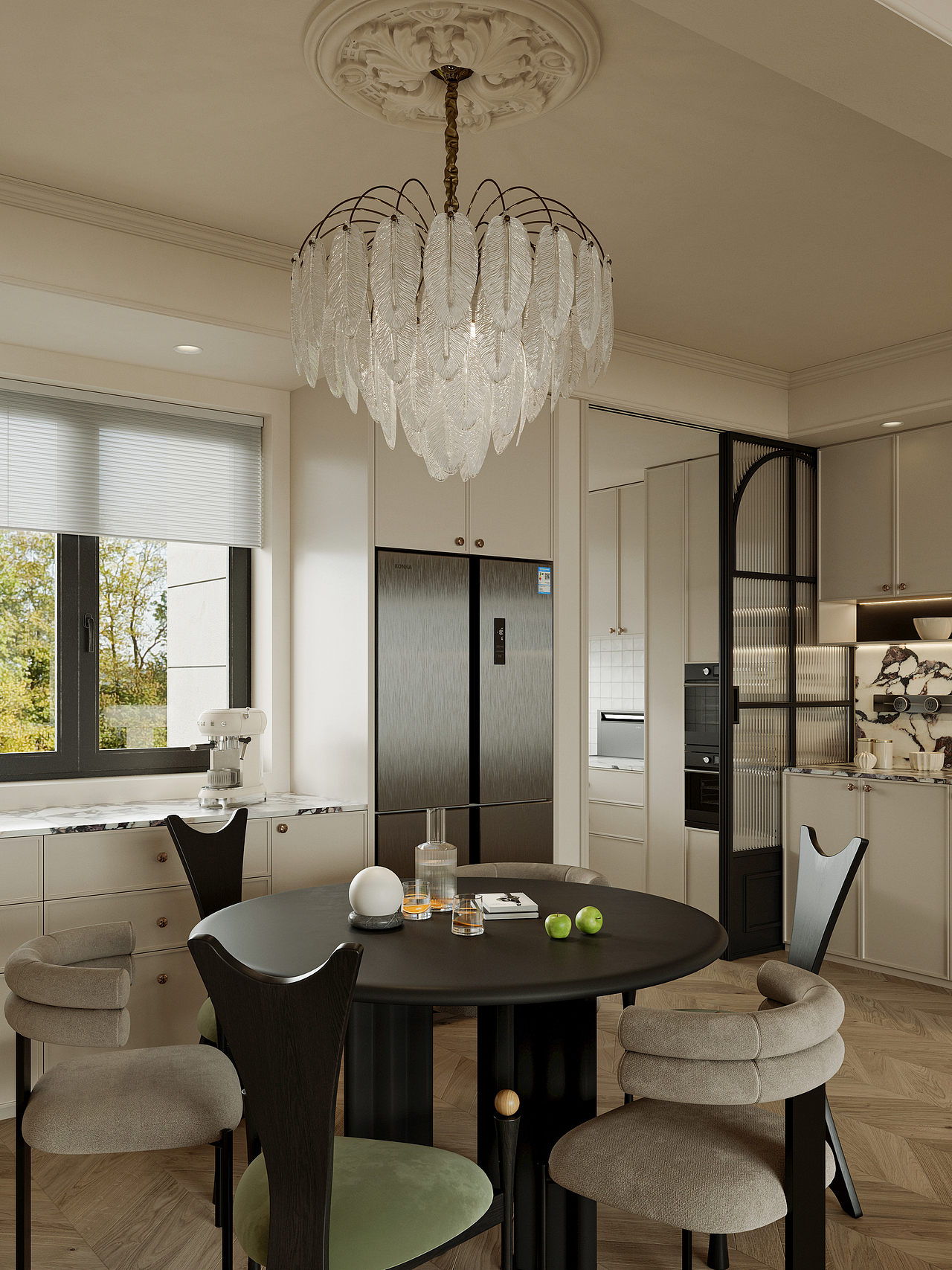 奶油法式客餐厅（图ZMzcwNDM4MzQw） - 家装设计 - 站酷设计师痞老蟹原创素材 - 站酷ZCOOL