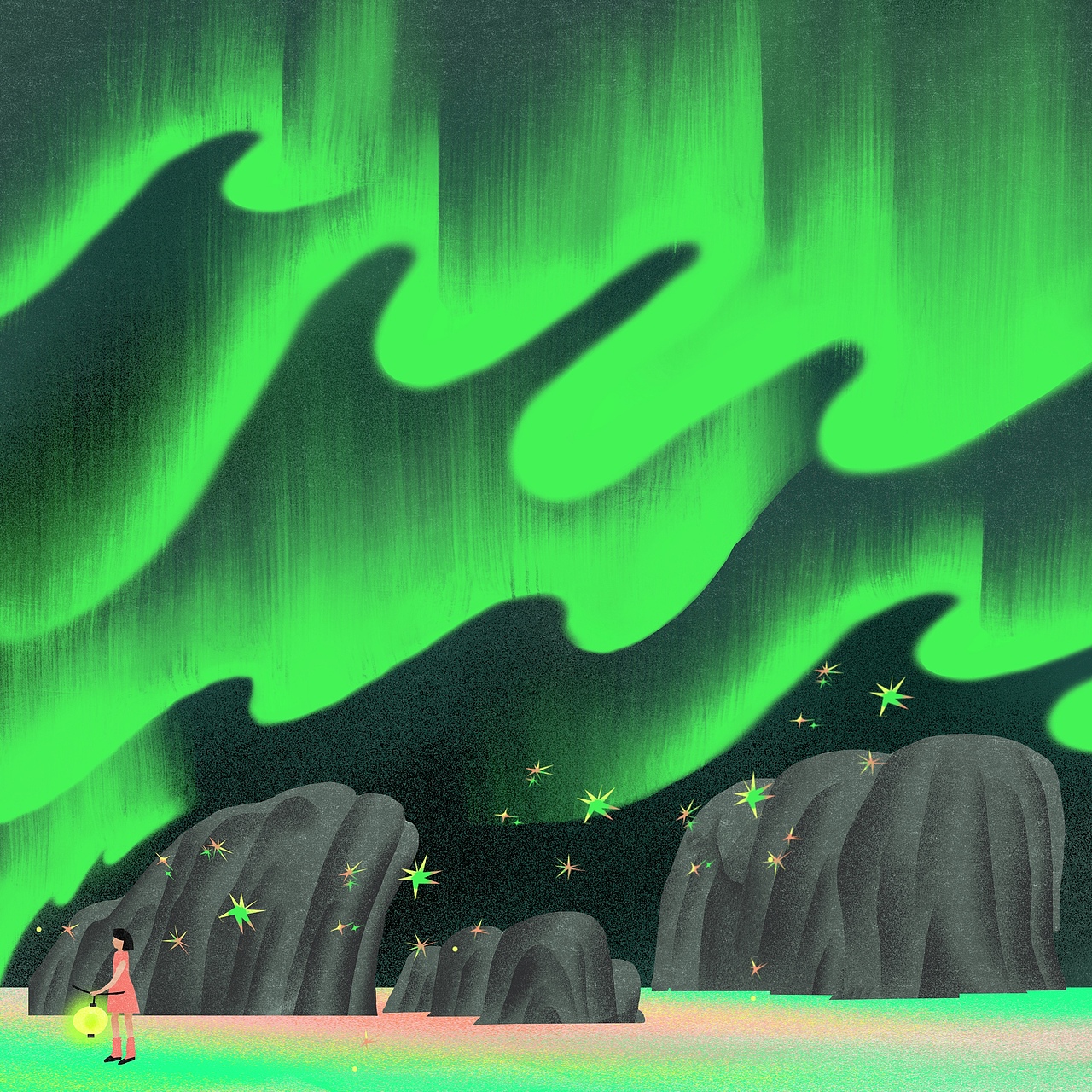 给是光诗歌感恩节绘制的系列插画