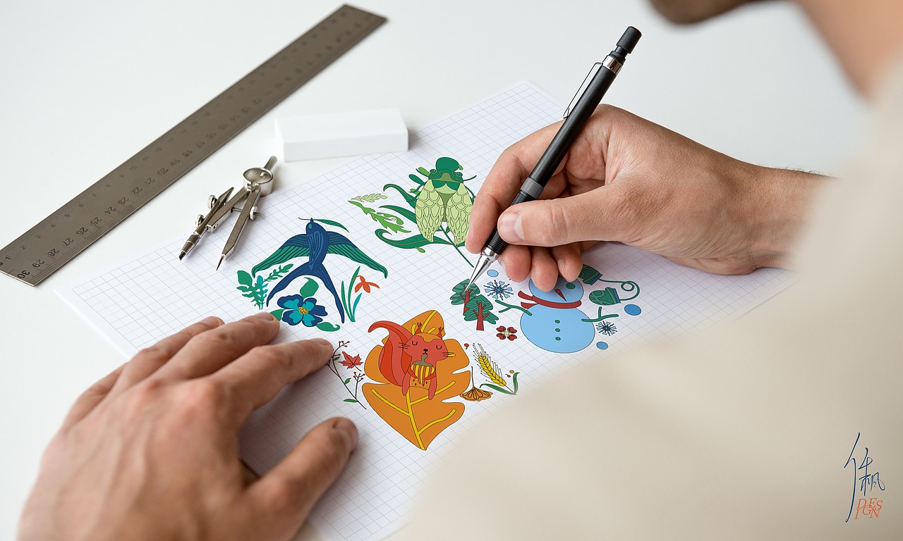 四季周邊 | 創(chuàng)意設(shè)計(jì)（圖ZMzIyMjA5NDI4） - 圖案 - 站酷設(shè)計(jì)師阿東Adong原創(chuàng)素材 - 站酷ZCOOL