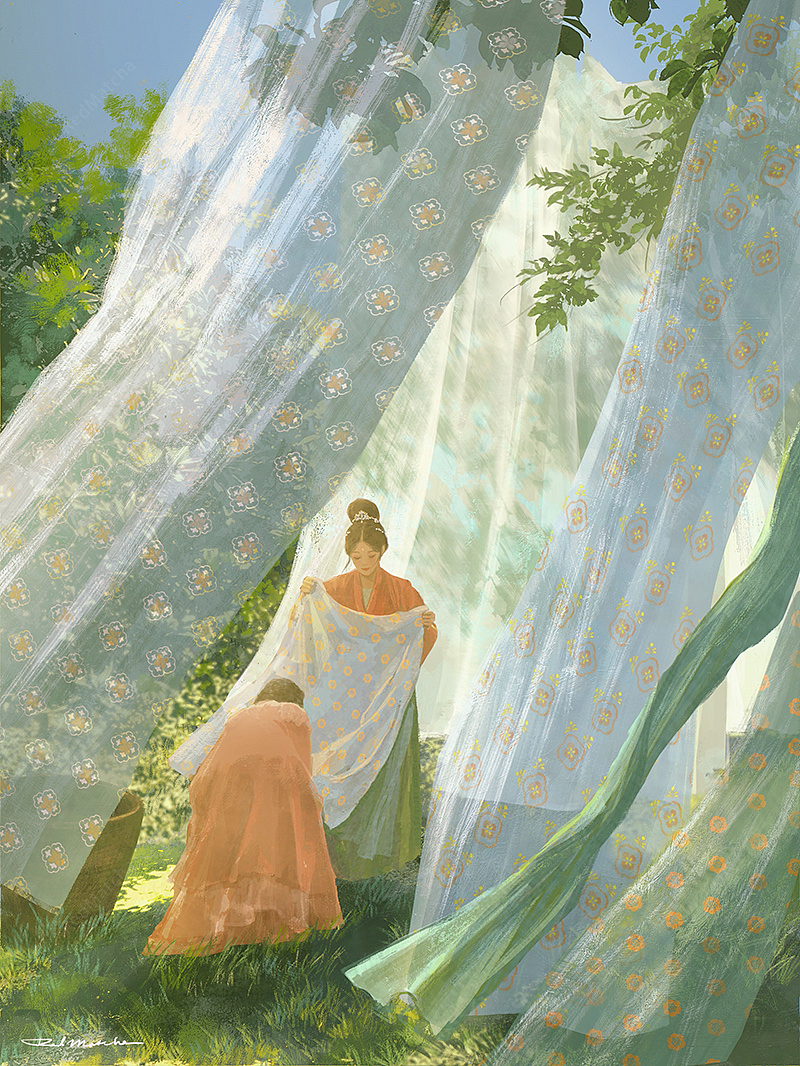 花与风的季节（图ZMzY5MDM4NDgw） - 艺术插画 - 站酷设计师RedMatcha_原创素材 - 站酷ZCOOL