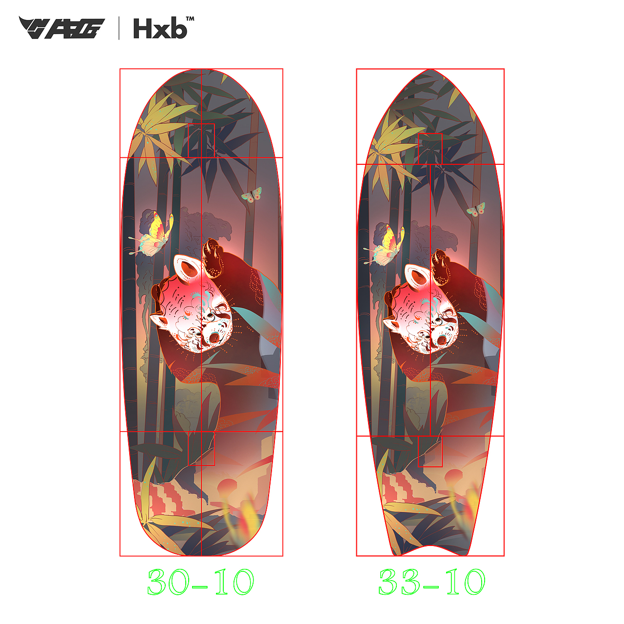 牛匠插画创意大赛-滑板设计-《小熊猫》