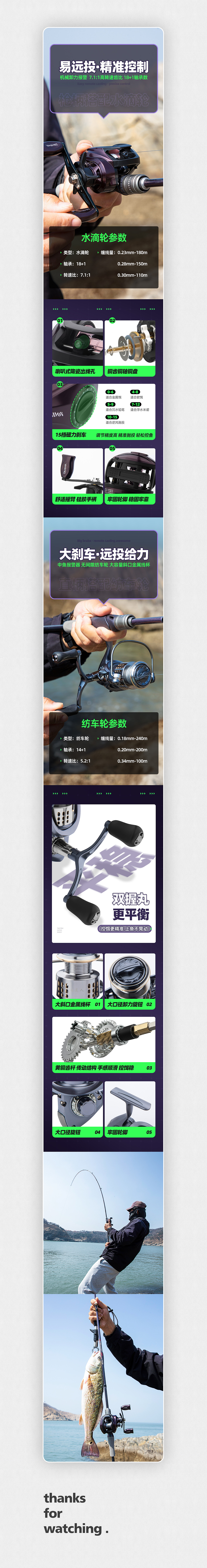 渔具户外用品-路亚竿详情页展示