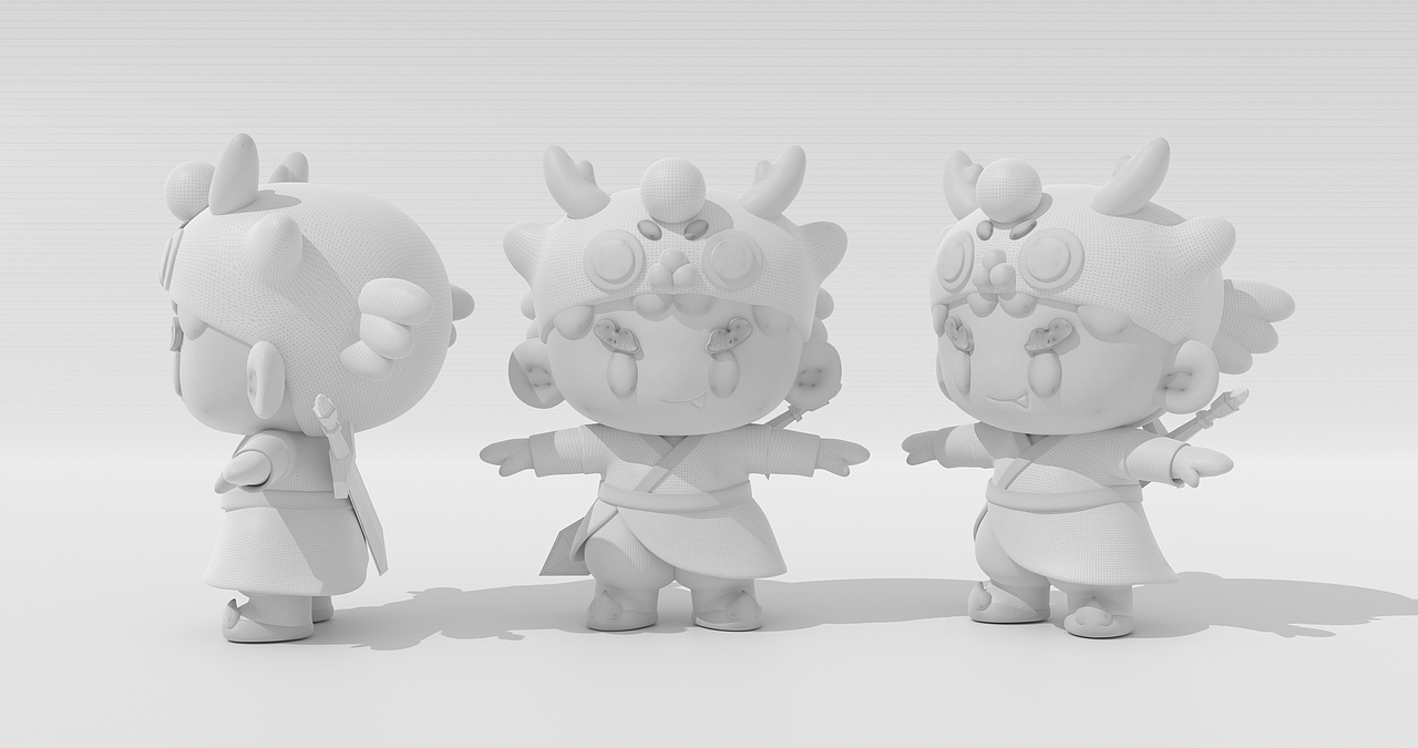 龙小泉ip形象设计三维模型