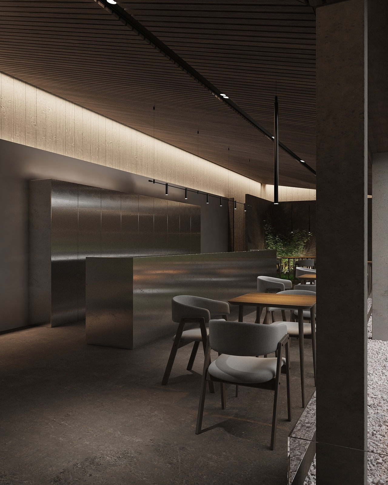 自然系餐厅效果图