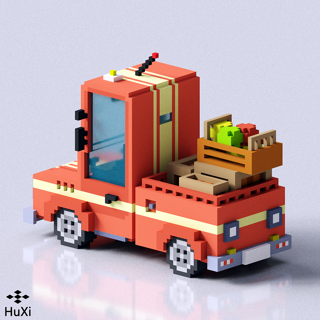 MagicaVoxel-小货车（图ZMzUzMTc5MDQ4） - 建筑/空间 - 站酷设计师虎玺海星原创素材 - 站酷ZCOOL