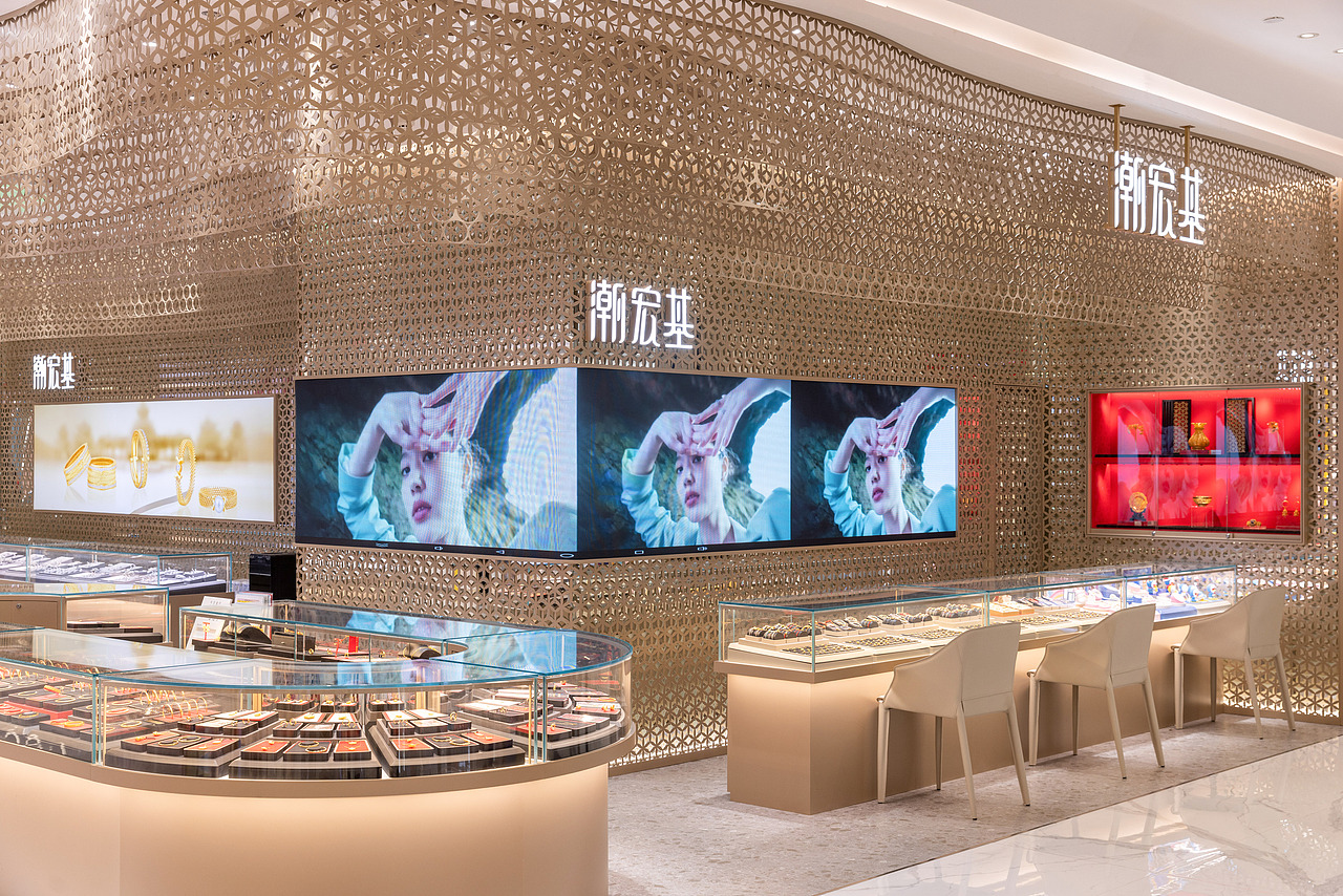 潮宏基西安赛格店铺拍摄