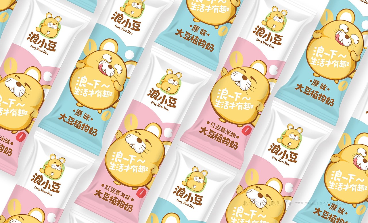 浪小豆大豆奶包装设计