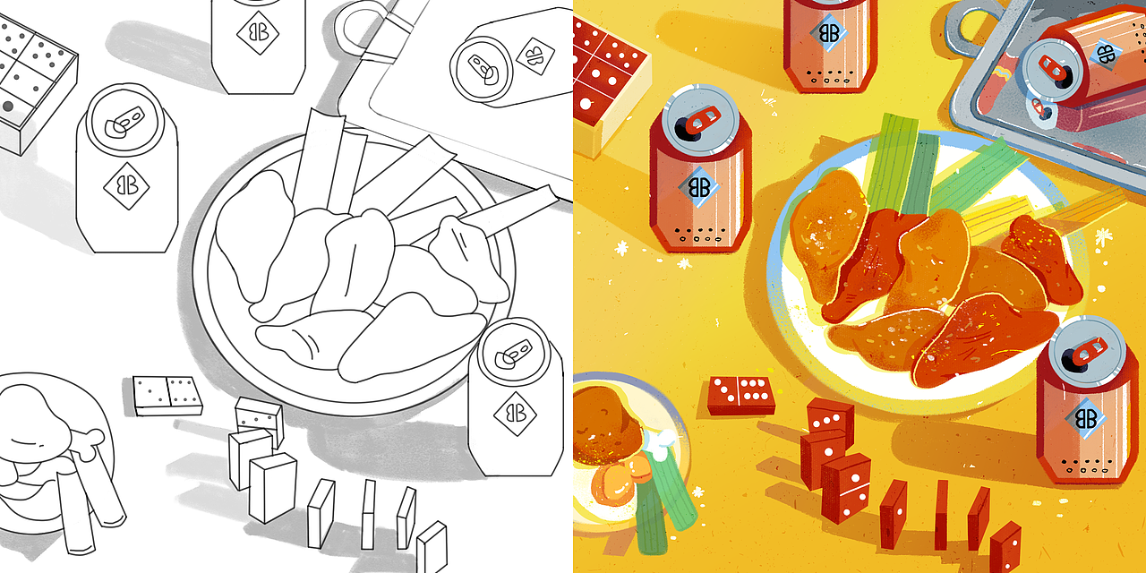 美食插画创作练习（图ZMzI0OTAxNTY4） - 创作习作 - 站酷设计师炸鸡就是力量原创素材 - 站酷ZCOOL