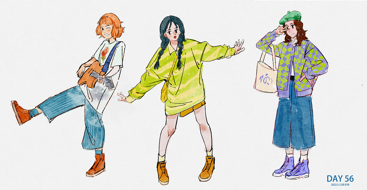 【人物隔日涂】51-100（图ZMzE1NzQ4NjEy） - 创作习作 - 站酷设计师黑羊呀原创素材 - 站酷ZCOOL