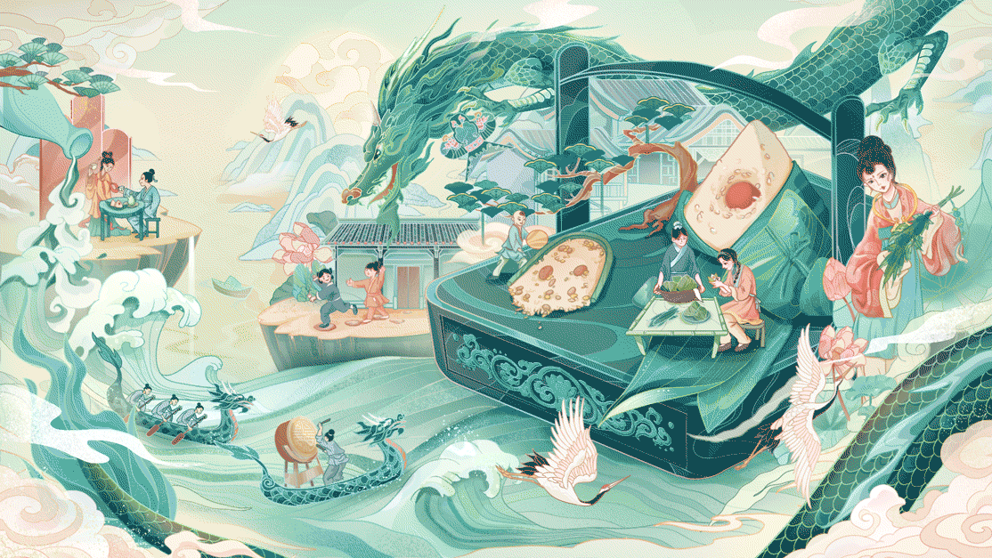 端午安康 | 端午国潮插画（含动效）（图ZMzQyOTk0NDcy） - 商业插画 - 站酷设计师Blululu原创素材 - 站酷ZCOOL