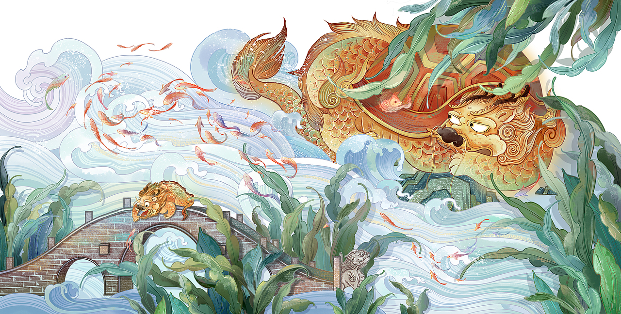 《龙生九子》绘本（图ZMzY0ODk1Mjg4） - 绘本 - 站酷设计师菡苕zyc原创素材 - 站酷ZCOOL