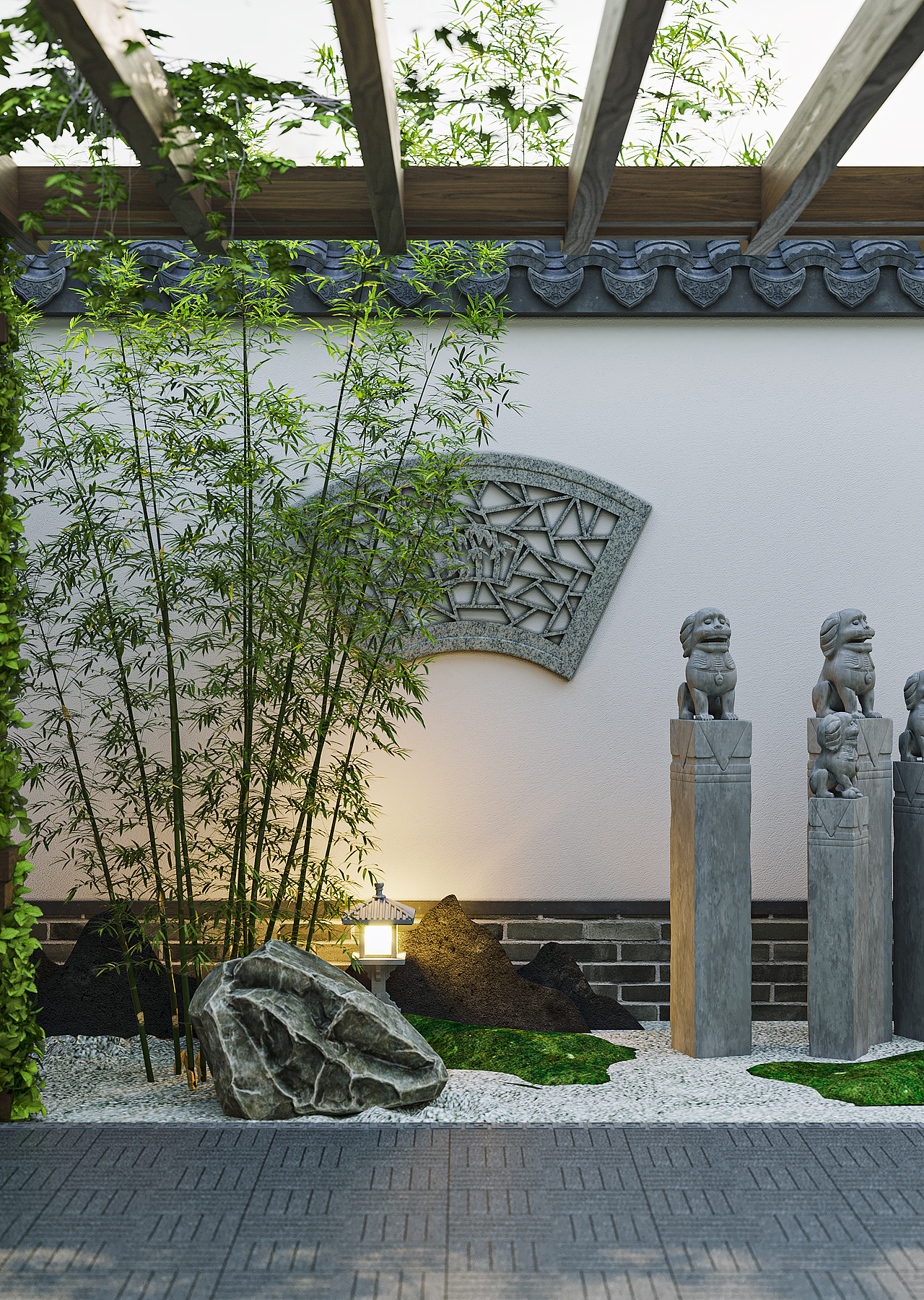 中式自建房庭院