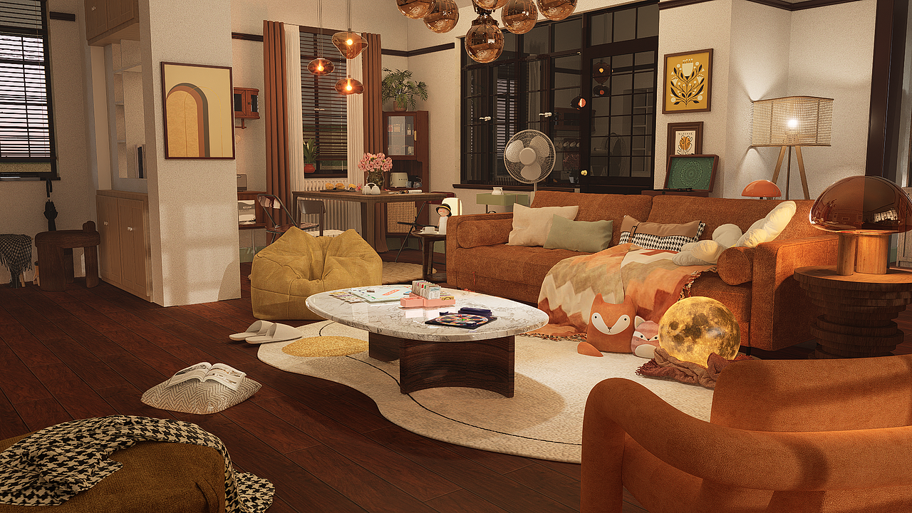 现代温馨女孩房间