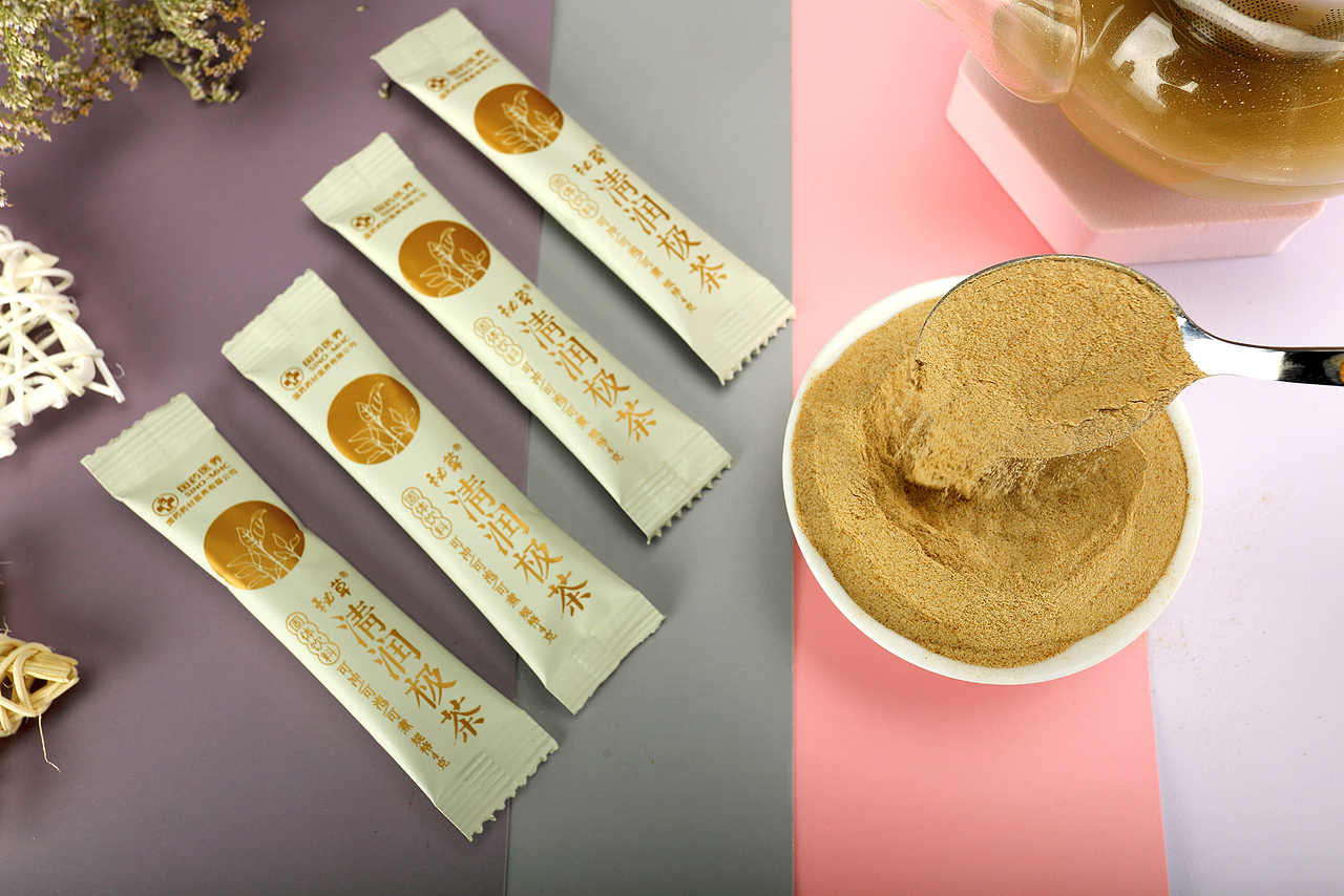 清润极茶固体饮料米金色高雅书形盒礼盒包装设计