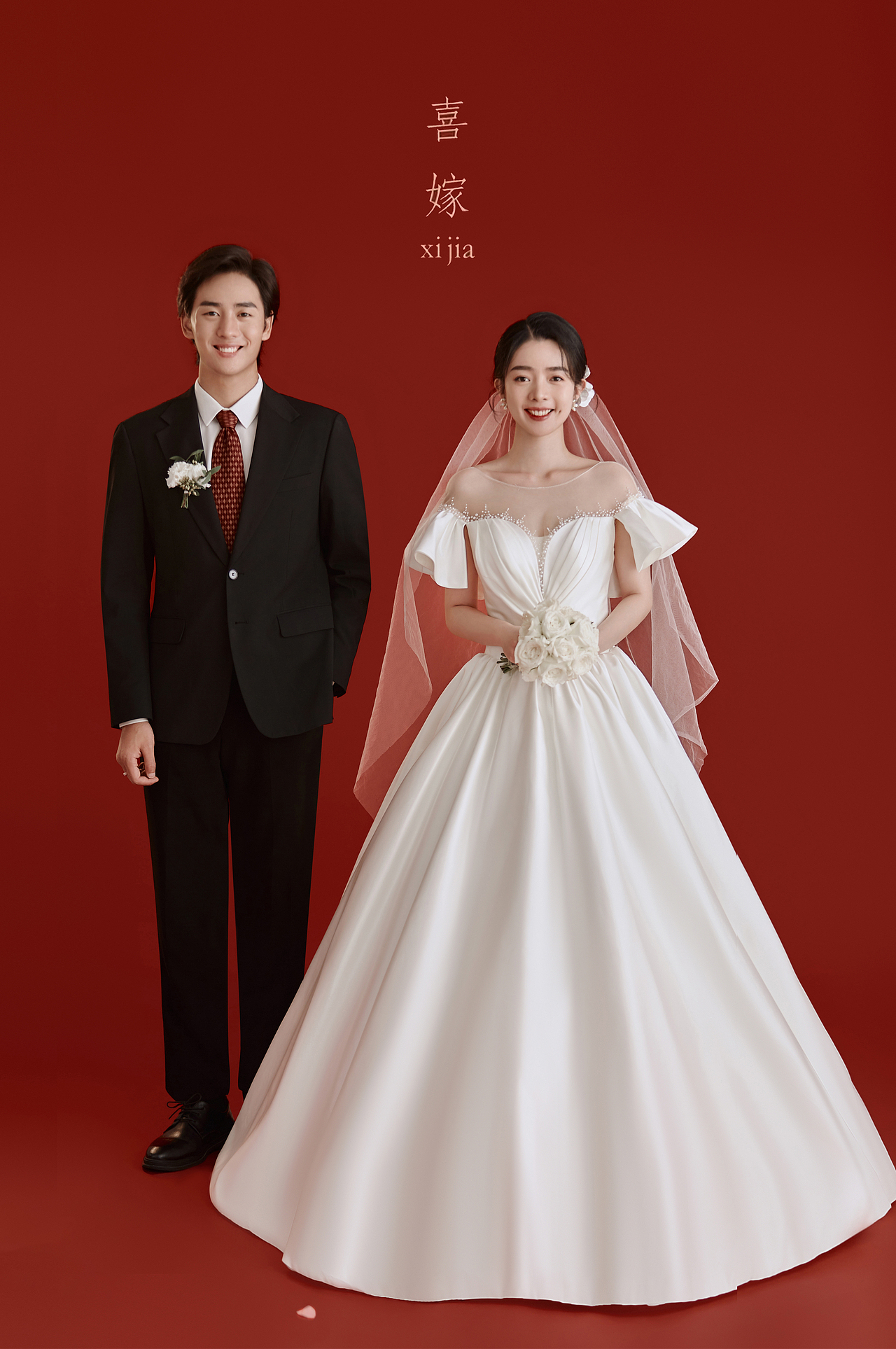 好喜欢我的红色轻复古婚纱照,看不腻的心动