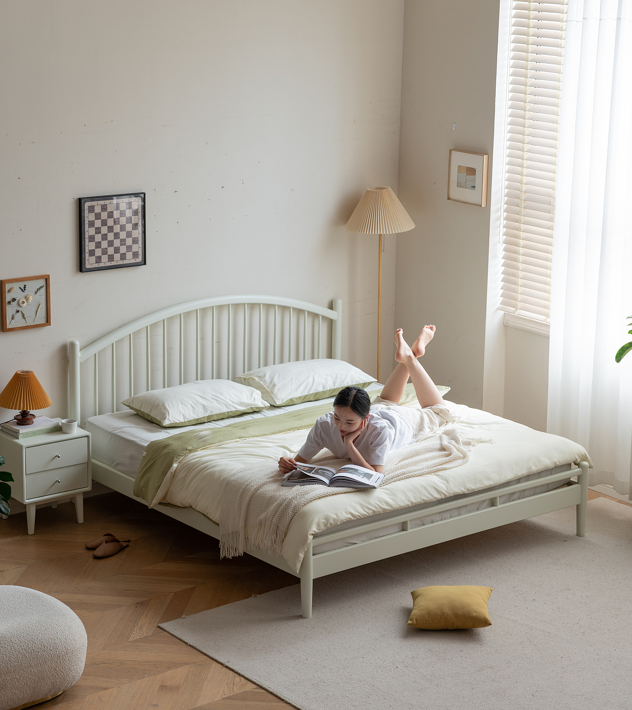 北欧风床拍摄 陈列/摄影:鲸鱼papa