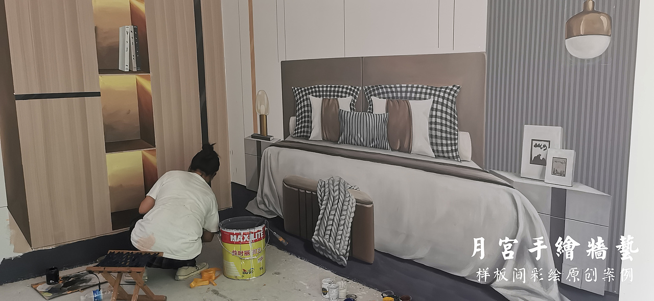 样板间彩绘 轻奢风样板间彩绘 清水样板间 3D样板间彩绘