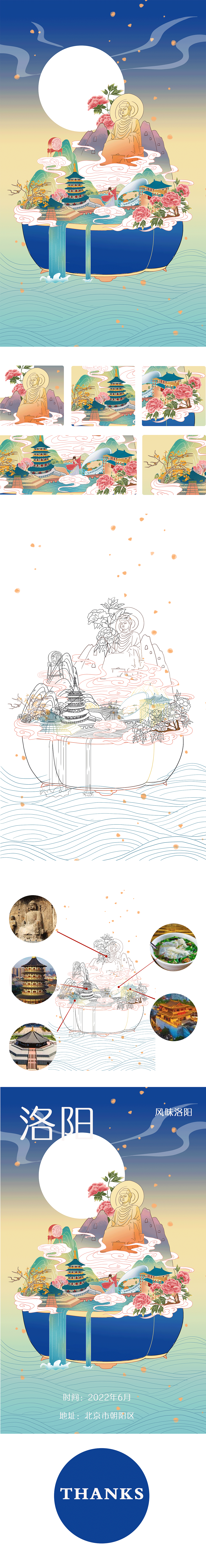 城市微景观——洛阳（图ZMzA1Njk3MDY4） - 商业插画 - 站酷设计师若子ROZI原创素材 - 站酷ZCOOL