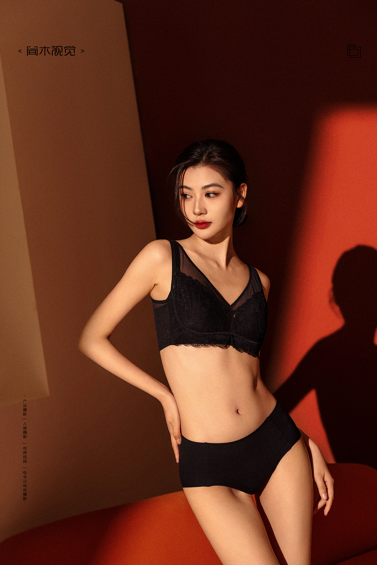 女士内衣丨简木视觉 女士蕾丝文胸内裤 商业人像摄影