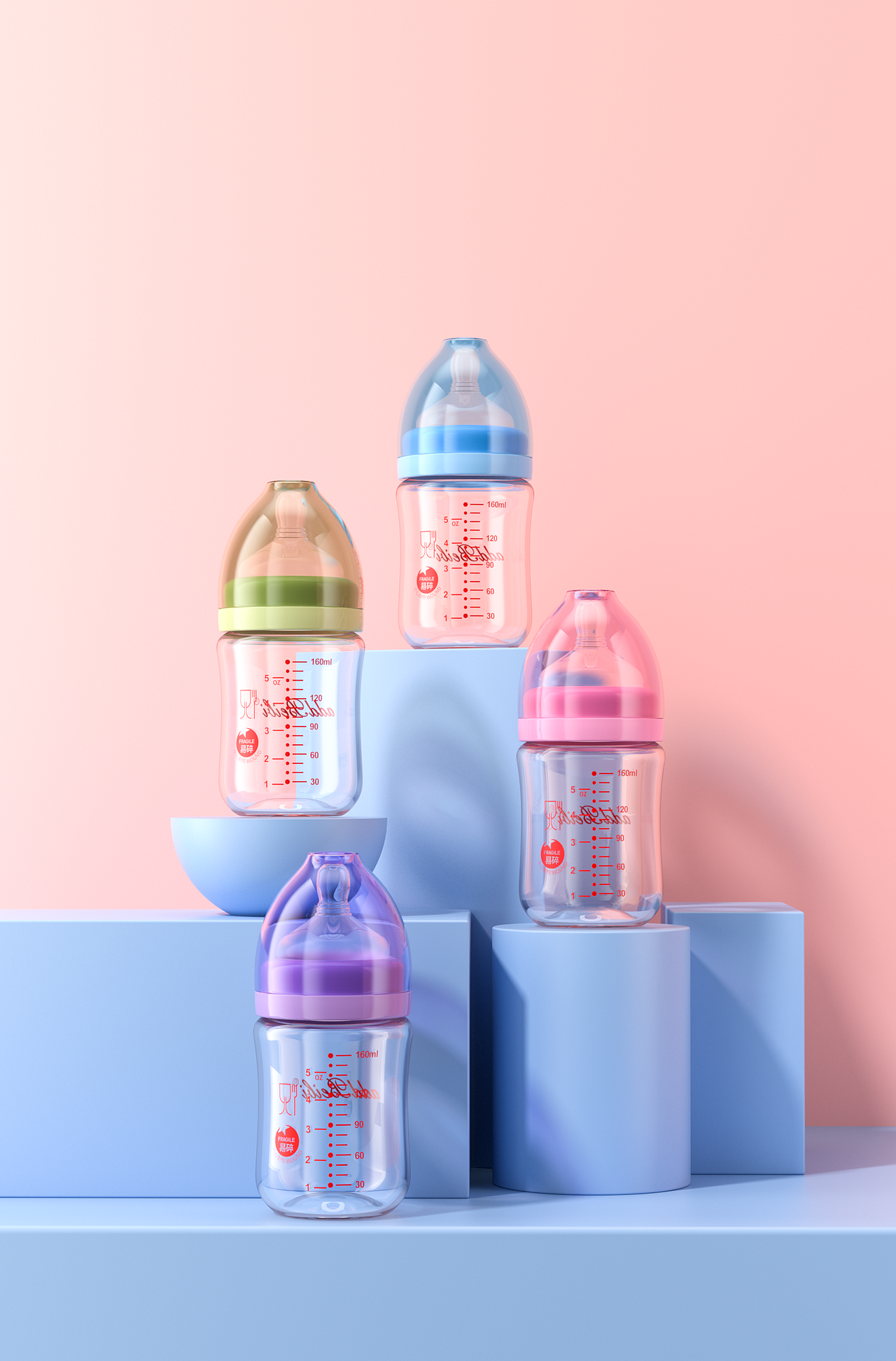 奶瓶C4D建模渲染