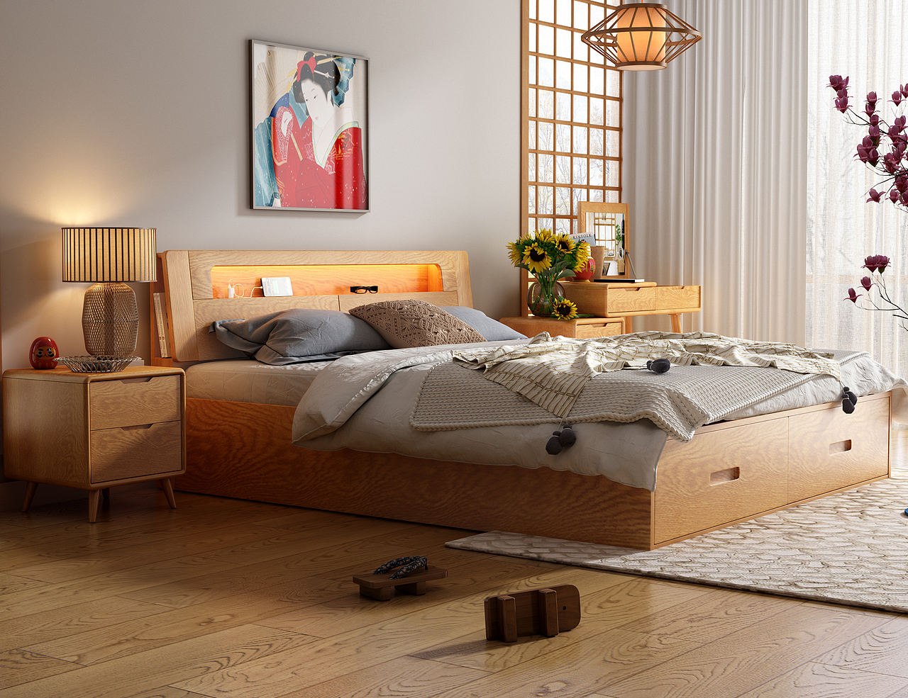 日式床（图ZMzE3MTQ0NTgw） - 家装设计 - 站酷设计师星熠设计原创素材 - 站酷ZCOOL