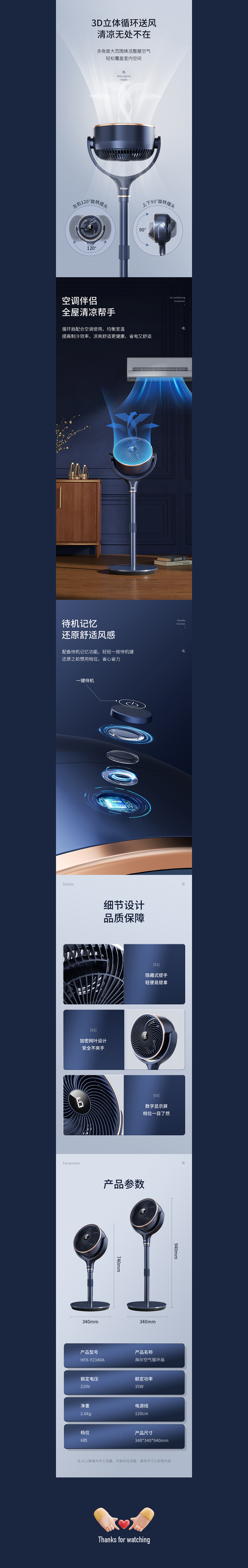 电商详情 | 海尔循环扇 小家电详情（图ZMzM3MzEyOTUy） - 电商 - 站酷设计师鲤想传媒原创素材 - 站酷ZCOOL