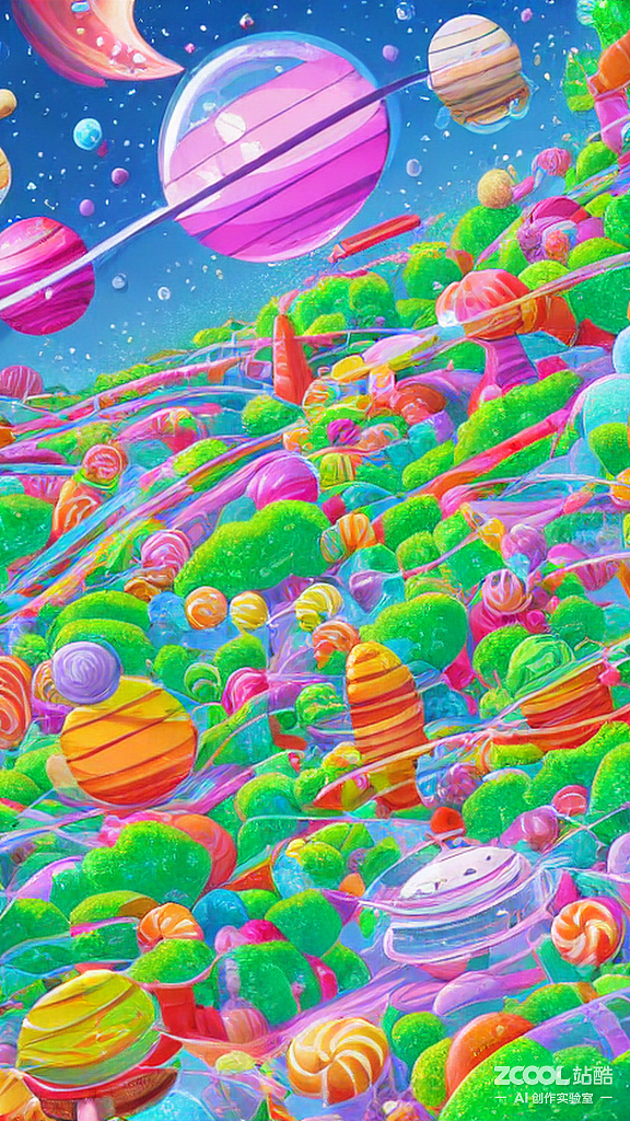 #AI创作实验室#中国风泡泡糖果岛