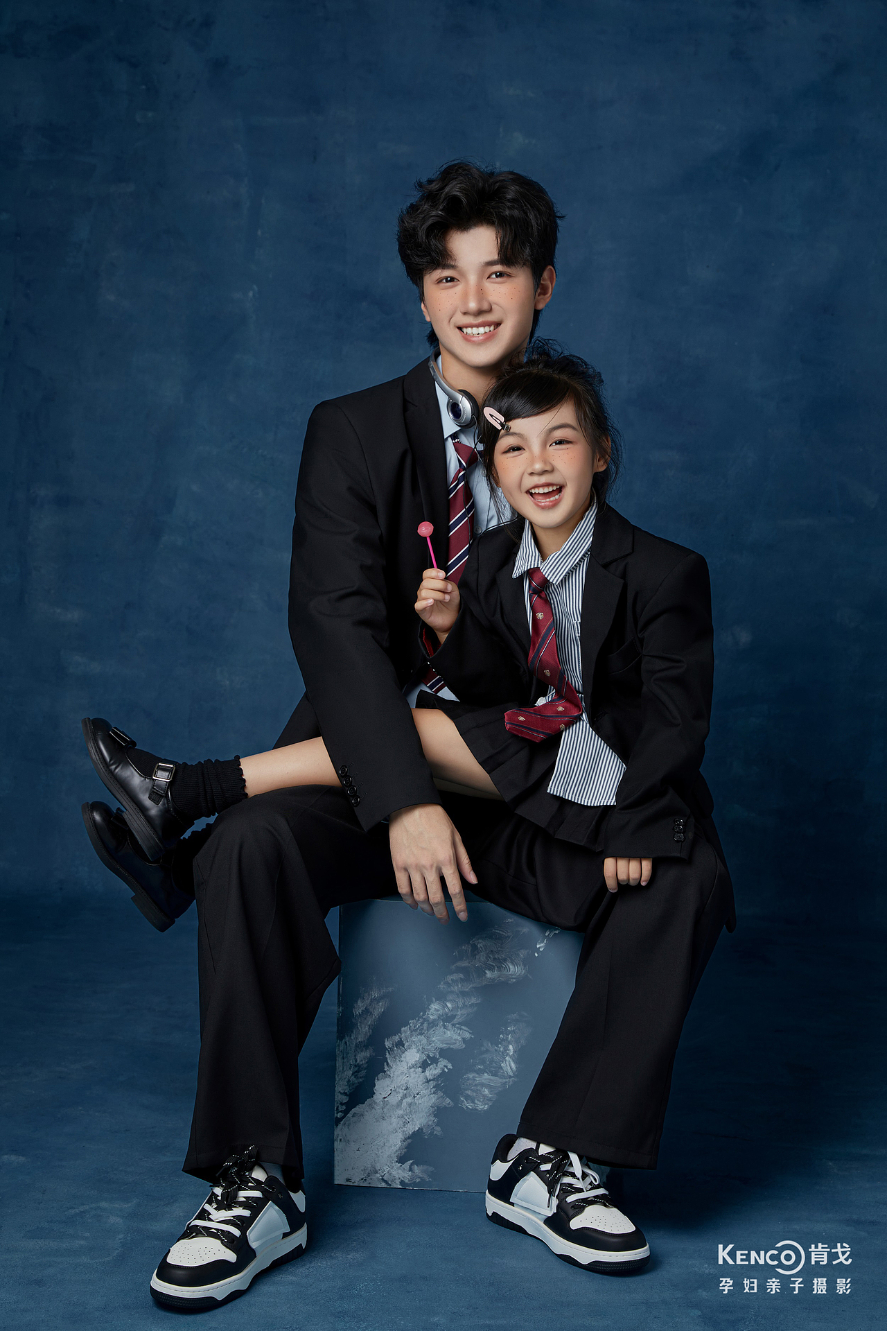 美式父女证件照