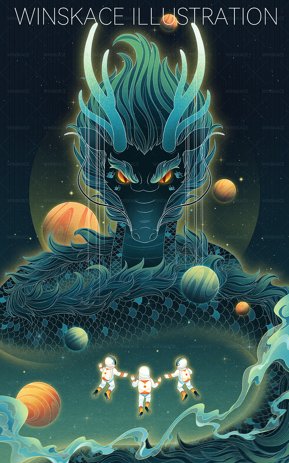 龍年的故事 | 國潮插畫（圖ZMzQyODY3NDE2） - 創(chuàng)作習(xí)作 - 站酷設(shè)計(jì)師云汜_winskace原創(chuàng)素材 - 站酷ZCOOL