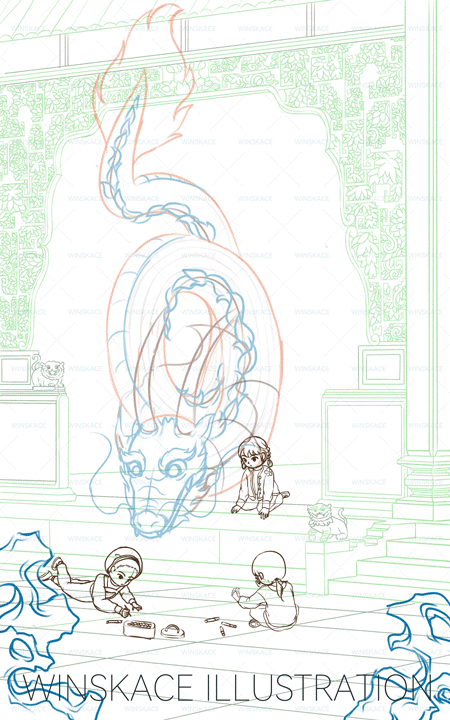 龍年的故事 | 國潮插畫（圖ZMzQyODY3NTY0） - 創(chuàng)作習(xí)作 - 站酷設(shè)計(jì)師云汜_winskace原創(chuàng)素材 - 站酷ZCOOL