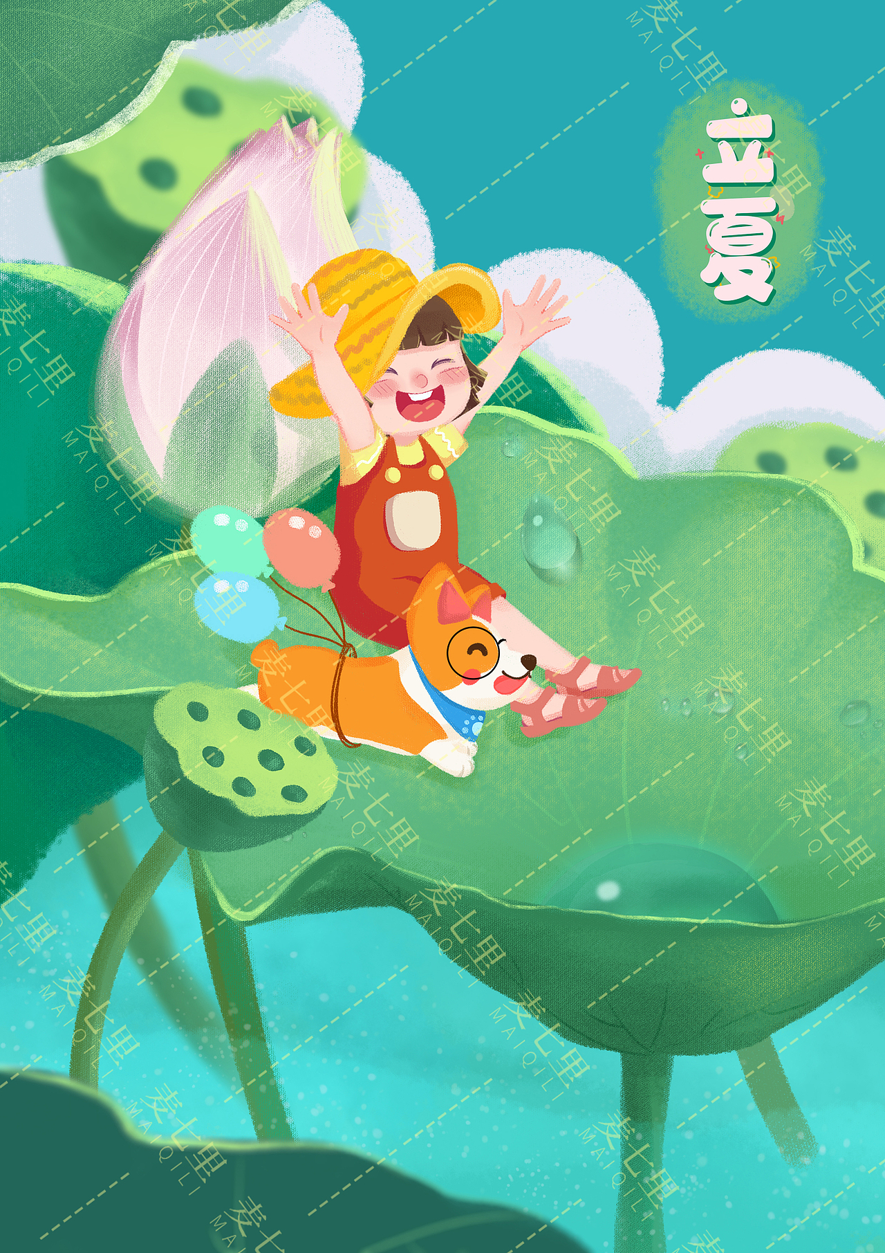 小女孩和狗子的一年四季节气插画（图ZMzAxMTM4OTg4） - 儿童插画 - 站酷设计师莹果设计工作室原创素材 - 站酷ZCOOL