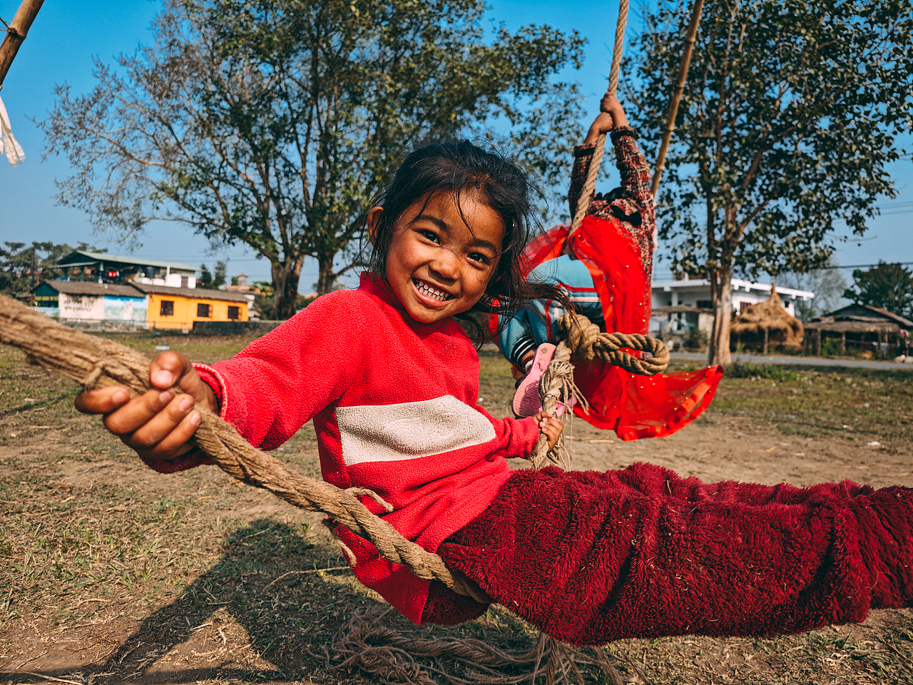 阳光灿烂的尼泊尔