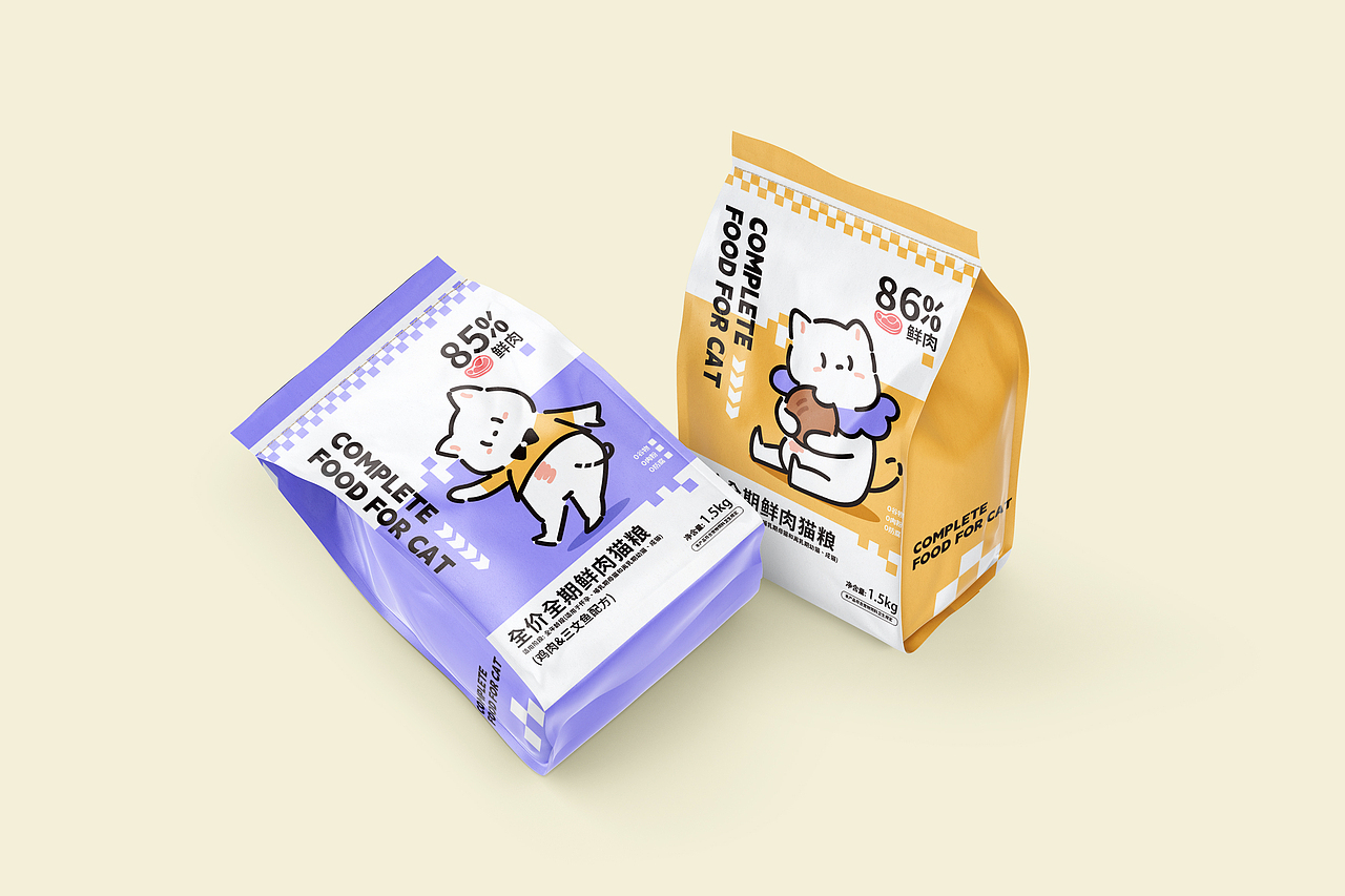 全价猫粮包装设计 宠物包装 猫罐头