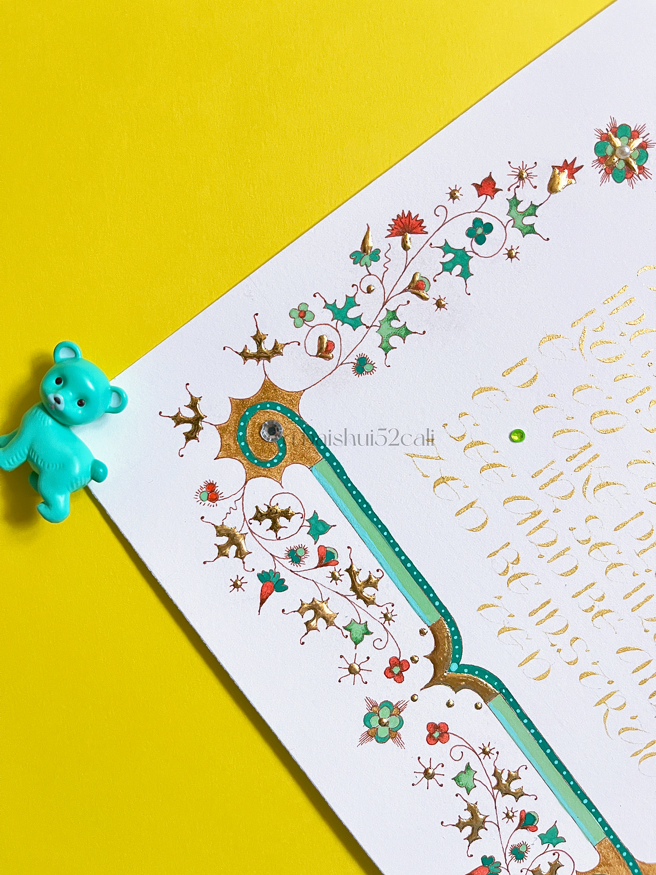 金箔手繪｜中世紀(jì)風(fēng)格金箔彩繪邊框制作全記錄（圖ZMzQ3NTk1NTI0） - 書法 - 站酷設(shè)計(jì)師我是_阿振原創(chuàng)素材 - 站酷ZCOOL