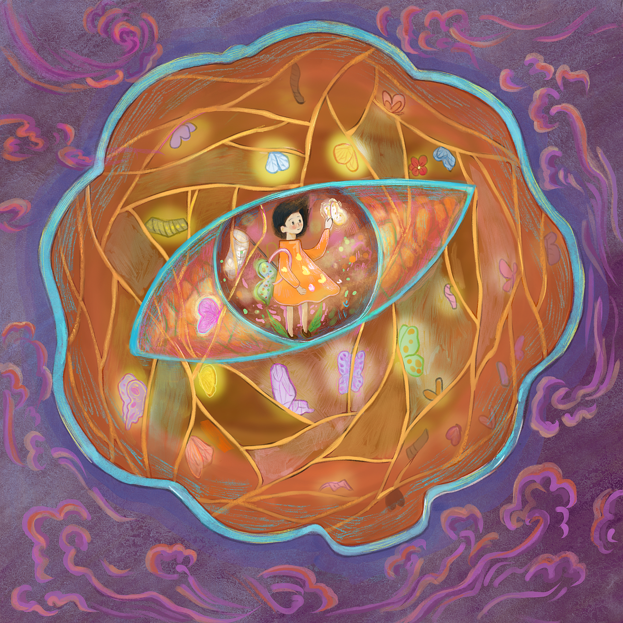 《蝴蝶与女孩》（图ZMzIxMzQ1ODc2） - 绘本 - 站酷设计师没烧开的水原创素材 - 站酷ZCOOL