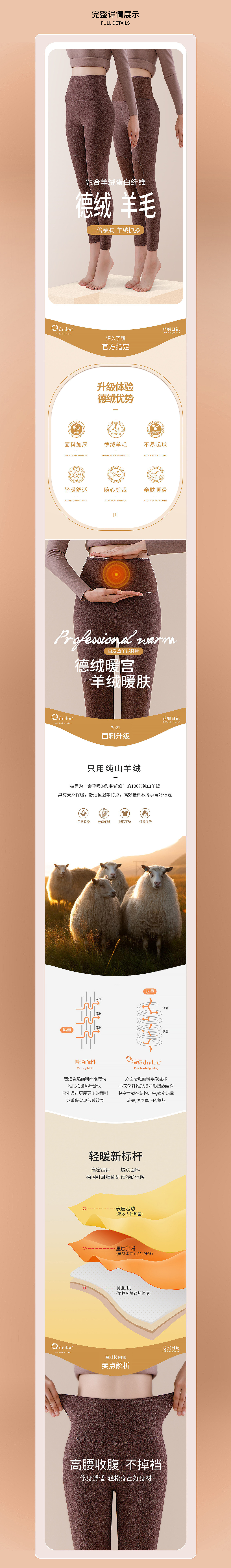 保暖裤详情页丨女士保暖内衣X德绒AB面