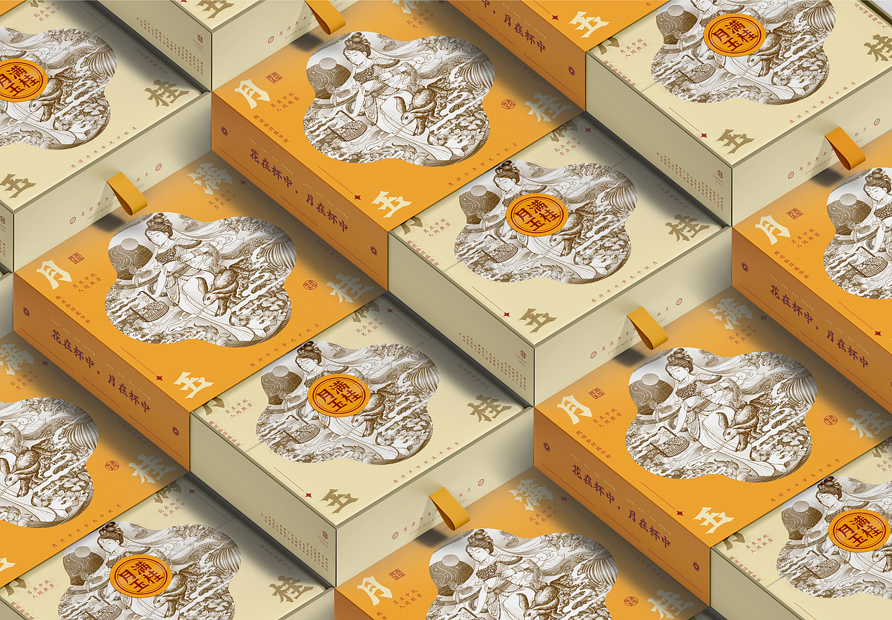 中秋礼盒插画｜月满玉桂