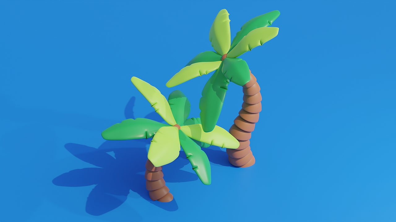 Blender春日创作打卡挑战-03 椰子树（图ZMzMyNjQzNDAw） - 其他三维 - 站酷设计师FTIAN2333原创素材 - 站酷ZCOOL