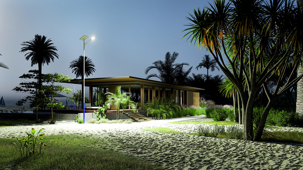 太阳能路灯渲染