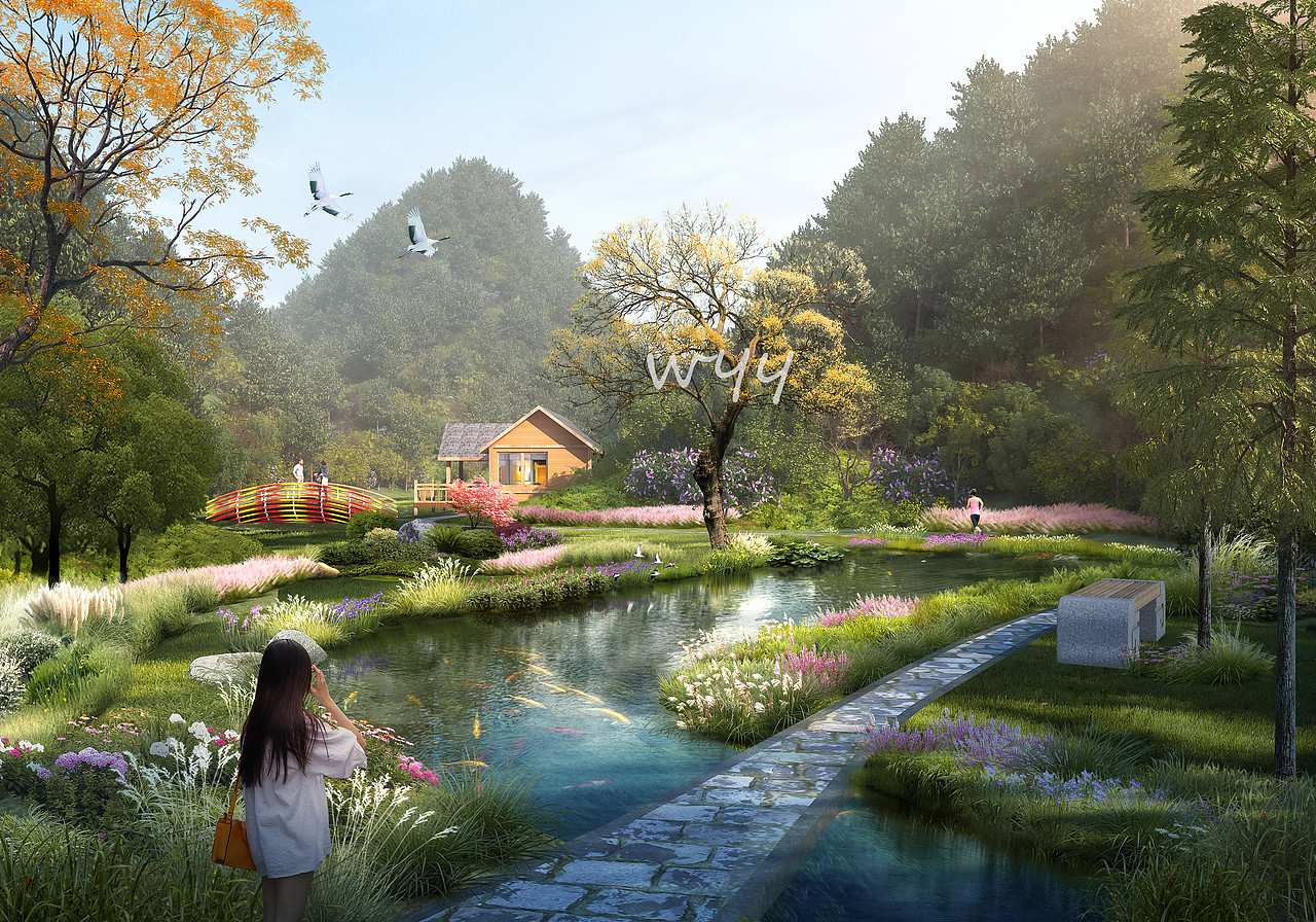 民宿设计鸟瞰丨一种回归自然，轻松和谐的意境（图ZMzQxMjgxNjc2） - 景观设计 - 站酷设计师设计源源原创素材 - 站酷ZCOOL