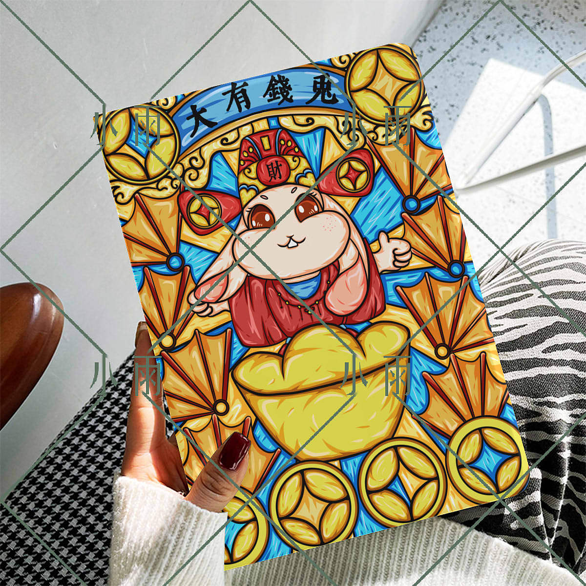 春節(jié)國(guó)潮五行兔子之金兔子（圖ZMzIzMTYwMTc2） - 新銳潮流插畫 - 站酷設(shè)計(jì)師小雨星點(diǎn)點(diǎn)原創(chuàng)素材 - 站酷ZCOOL