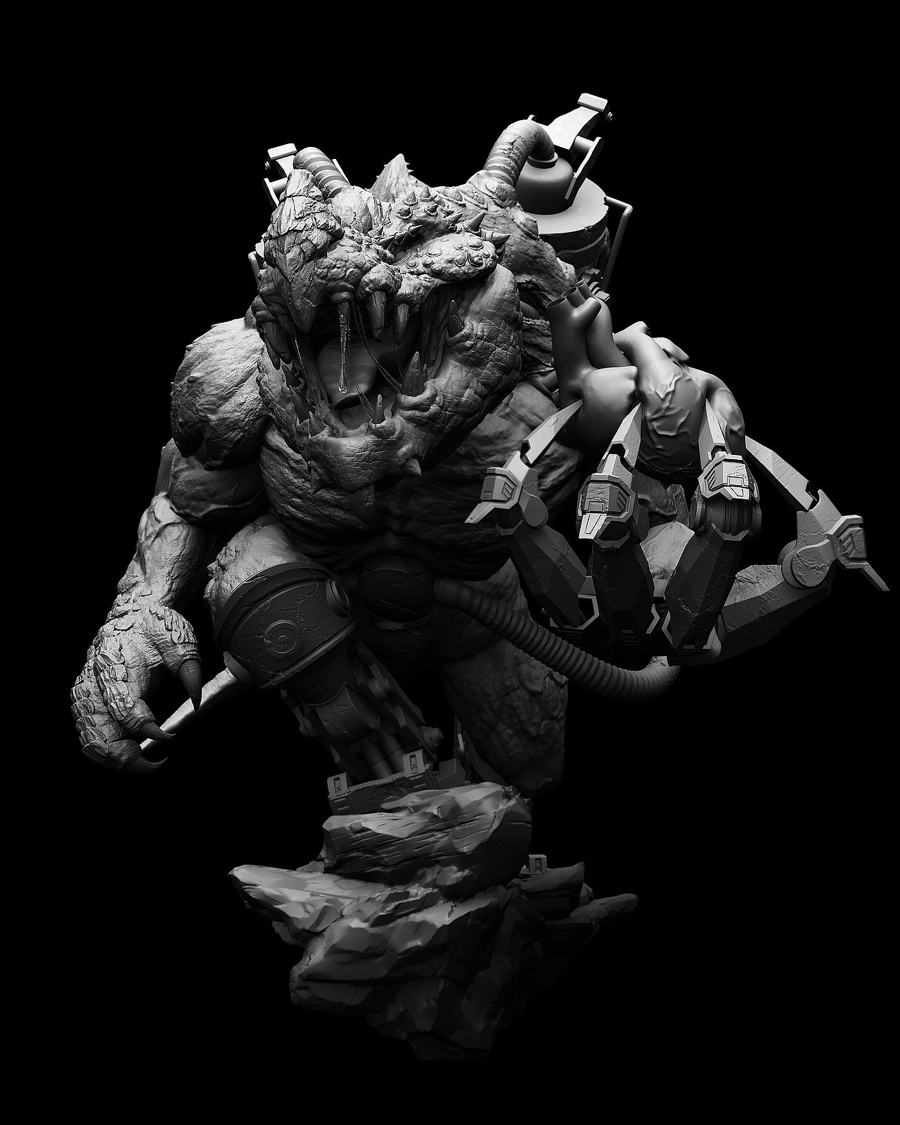 原创 | 3D建模 | 高精度zbrush怪兽建模——救赎（图ZMzI2Mjg5Mjk2） - 人物/生物 - 站酷设计师SHAN_与杉原创素材 - 站酷ZCOOL