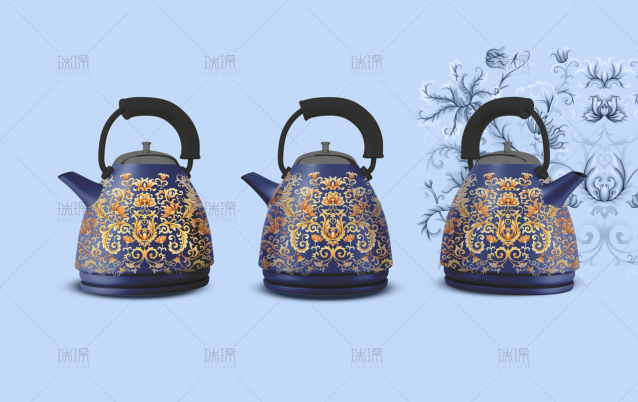 古典中式装饰花纹设计,水贴纸装饰花纹设计