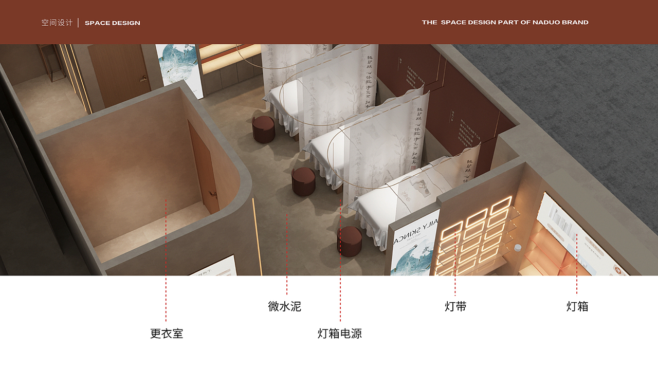 连锁品牌娜朵洗脸吧VI包装产品空间设计部分展示