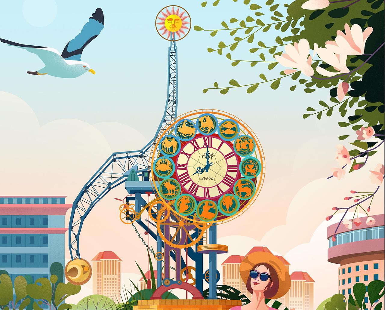 海河风光-世纪钟