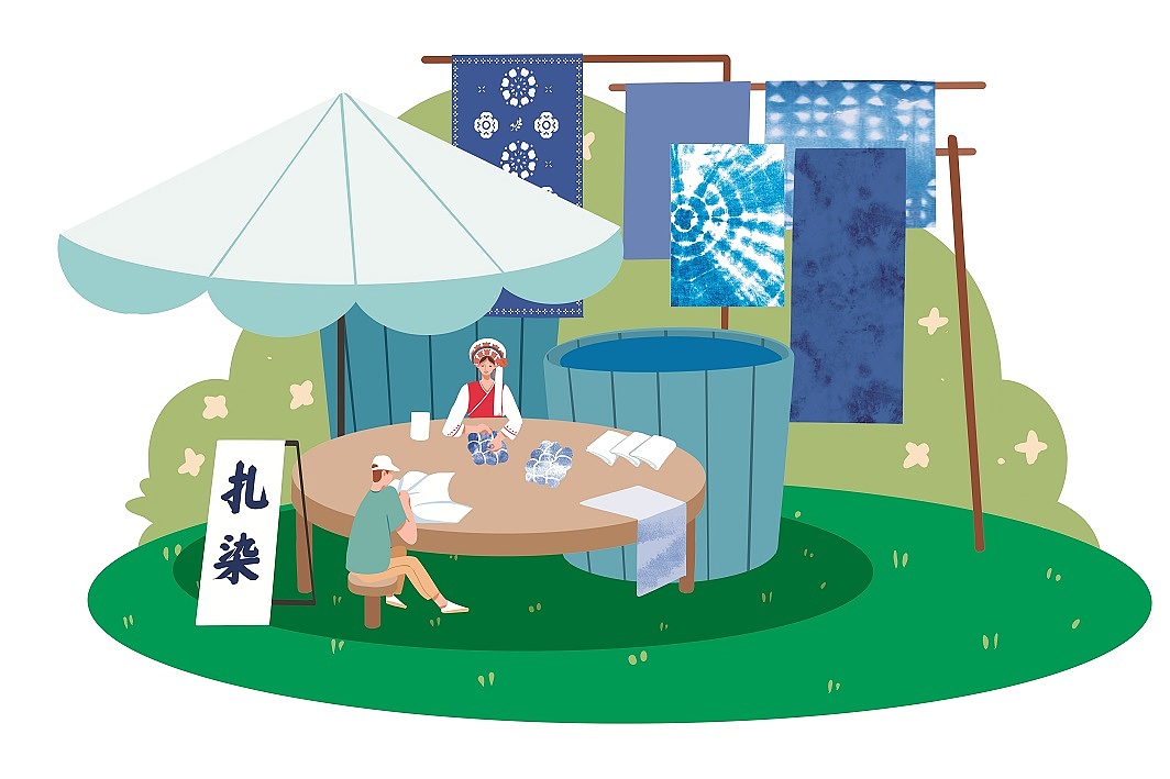 云南喜洲古镇插画设计（图ZMzYwNDcyNjA4） - 商业插画 - 站酷设计师北森有猫原创素材 - 站酷ZCOOL