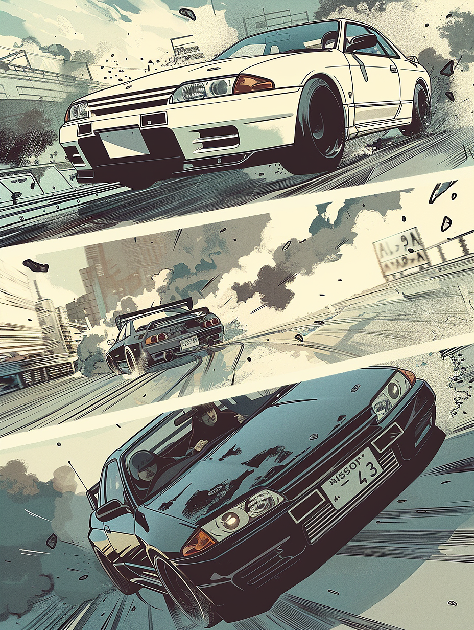 AIGC R32 GTR漫画绘本